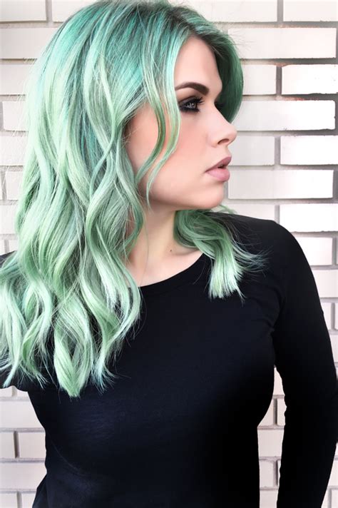 Pastel Green Hair Colors