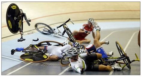 Photo: Nasty, Bike Breaking Velodrome Crash - Bikerumor