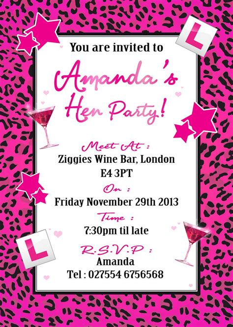 Hen Party Invitations. Prices start from £6.50. Free envelopes and delivery inland uk only ...