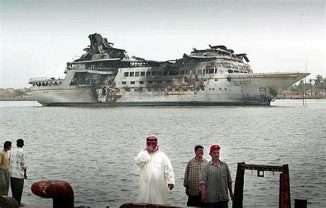 a historic photo of Saddam Hussein's private yacht "Al Mansur" in 2003 Abandoned Ships ...