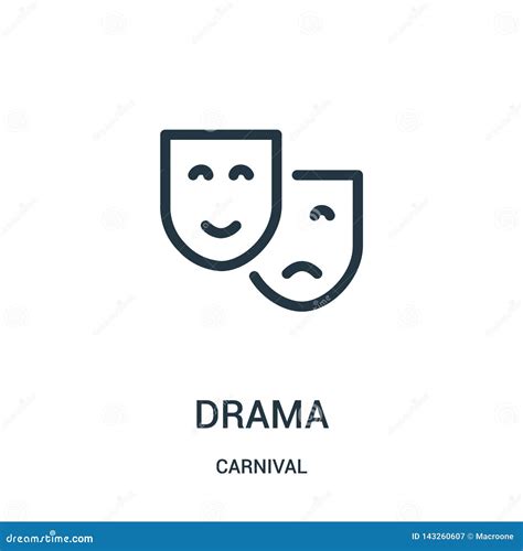 Drama Icon Vector from Carnival Collection. Thin Line Drama Outline Icon Vector Illustration ...