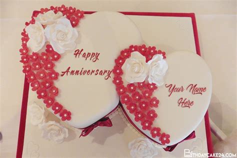 Marriage Anniversary Romantic Anniversary Cake With Name Edit : You can write names of your wife ...