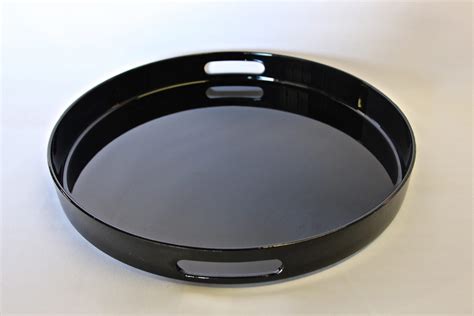 Black Lacquer Serving Tray-Round - Table Manners