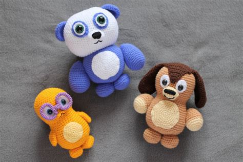 Ruff ruff Tweet and Dave toys cartoon characters crochet