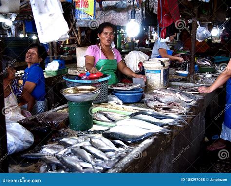 A Fish Vendor Sells Fresh Fishes at Fish Port and Public Market ...