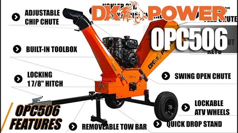 DK2 POWER | OPC506 6-Inch 14 HP Wood Chipper | Features - YouTube