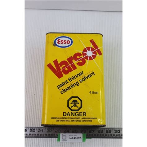 Esso Varsol Paint Thinner Cleaning Solvent Tin (Empty) - Bodnarus Auctioneering