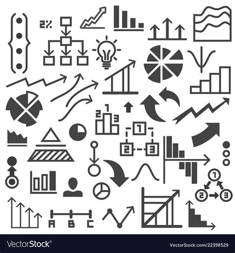 Set of drawing graphs and symbols Royalty Free Vector Image