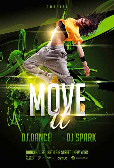 Download the Free Move It Dance Flyer Template | Awesomeflyer.com