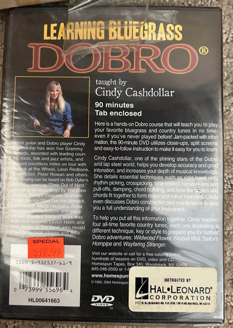 Learning Bluegrass Dobro Cindy Cashdollar Instructional Lessons Music DVD Video | eBay