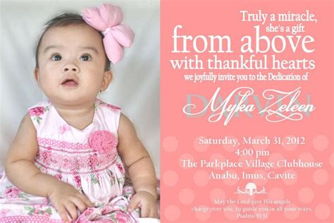 Pin by Lovelyn on DIY Invitations | Baby dedication invitation ...