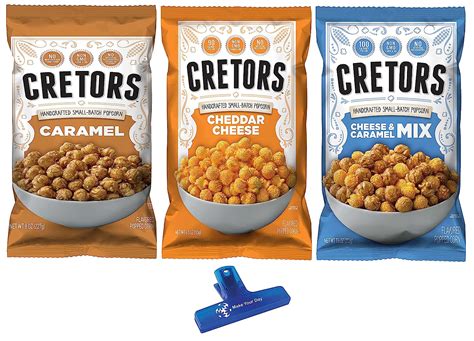 Buy G.H. Cretors Popcorn, Caramel, Cheddar Cheese, and Cheese & Caramel Mix Pack of 3 - with ...