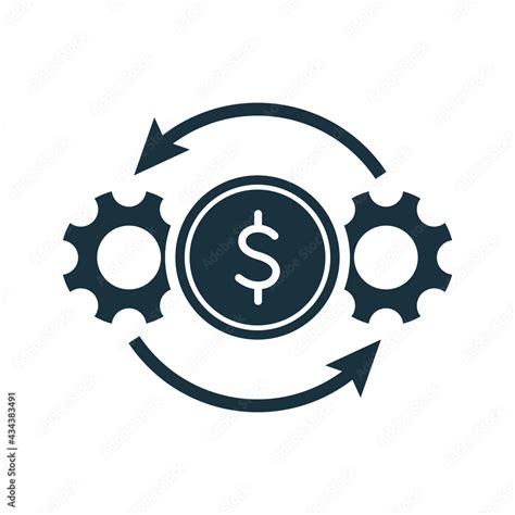 Cost Effective Icon. Cogwheels, Gears and Dollar Symbol. Efficiency and Optimization Icon ...