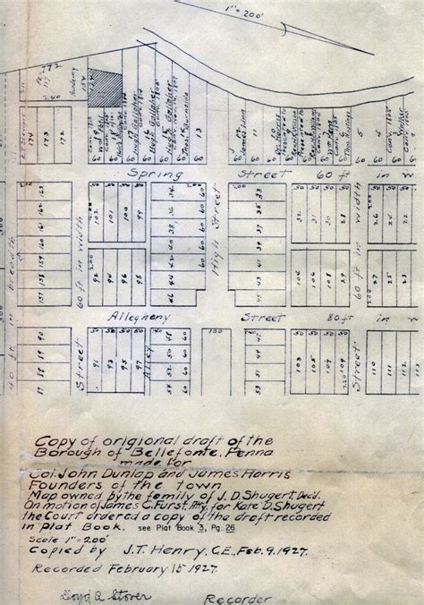 A Virtual Walking Tour of Bellefonte, Pennsylvania: Original Town Layout