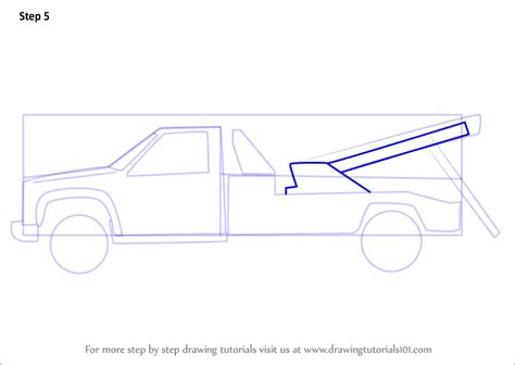 Learn How to Draw a Tow Truck (Trucks) Step by Step : Drawing Tutorials