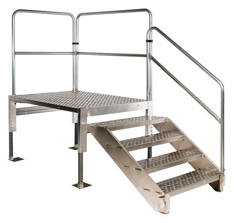 TRI-ARC Work Platform, Aluminum, Single Access Platform Style, 28 in to 35 in Platform Height ...