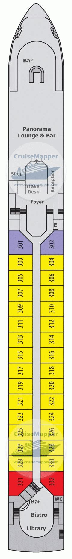 MS VIVA Tiara deck 3 plan | CruiseMapper