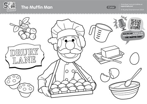 Super Simple Podcast - The Muffin Man Coloring Page - Super Simple