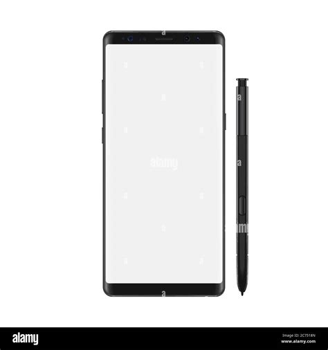 Smartphone with blank white screen. Isolated on white background. Realistic vector illustration ...