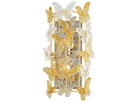 Corbett Lighting Flaunt Gold Leaf / Polished Stainless Two-Light 10 ...