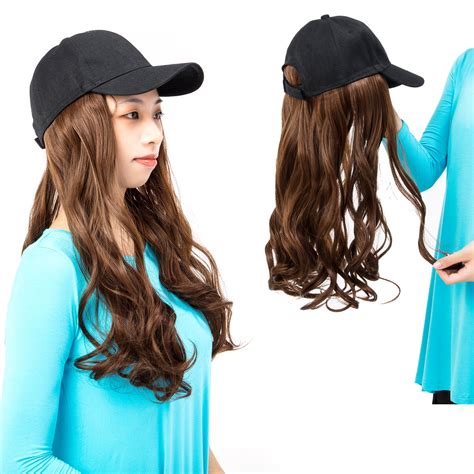 Florata - FLORATA Hat Hair Extension Baseball Cap with Hair Synthetic Hats with Hair Attached ...