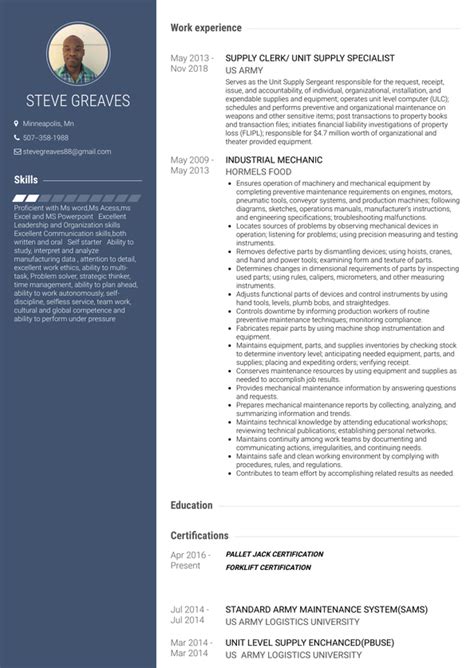 Material Handler Resume Samples and Templates | VisualCV