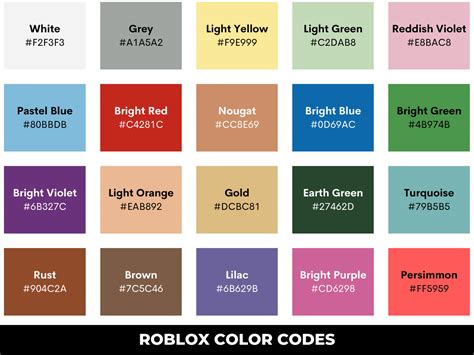 Roblox Colors - Infoupdate.org