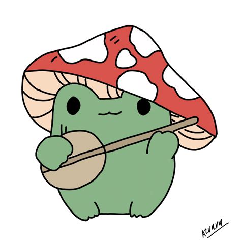 Cute Cartoon Mushroom with a Paintbrush