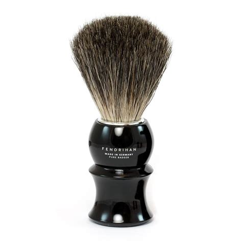 Fendrihan Pure Badger Shaving Brush with Stand, Black Handle