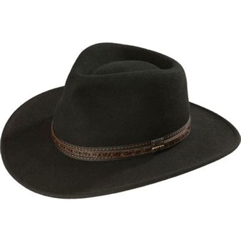 Scala Crushable Wool Outback Hat - Black - Cowboy Hats | Spur Western Wear