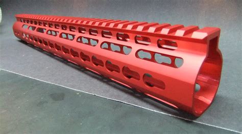 15″ Inch AR15 AR-15 AR Ultra Light Slim Anodized RED KEYMOD Free Float Handguard – Total War ...