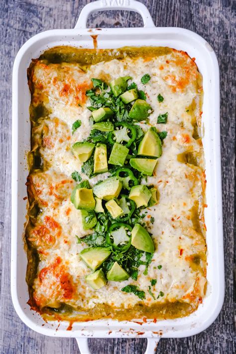 Creamy Green Chile Chicken Enchiladas – Modern Honey