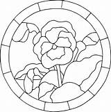 OnlineLabels Clip Art  Pansy Stained Glass Patterns Flower coloring sketch template