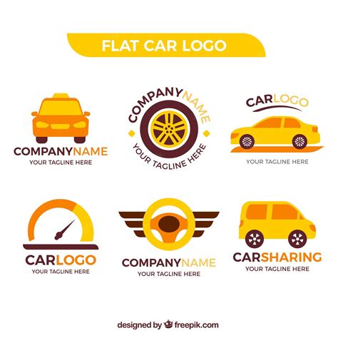 Premium Vector | Fantastic car logos with orange and yellow details