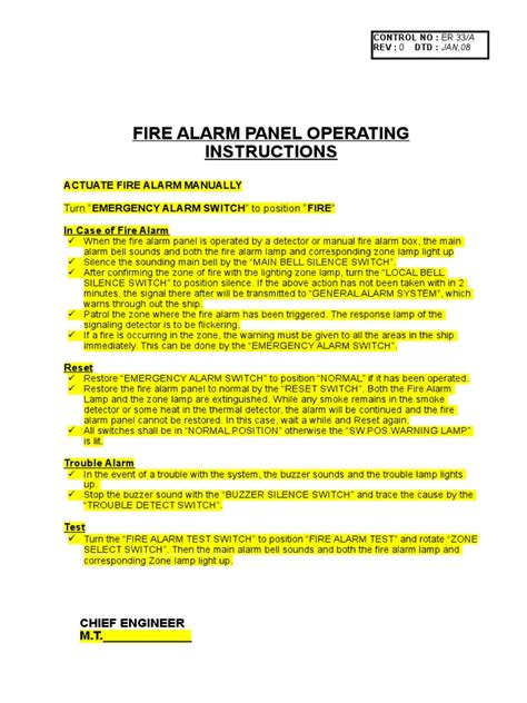 Fire Alarm Panel Operating Instructions | PDF