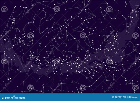 True Constellations Of The Southern Hemisphere, Star Map. Science ...