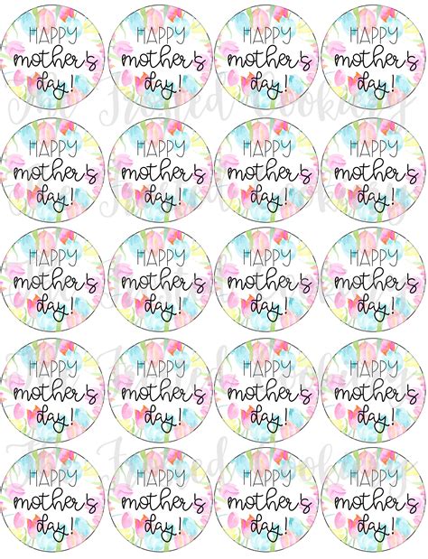 Happy Mother's Day Tulips Circle Tag