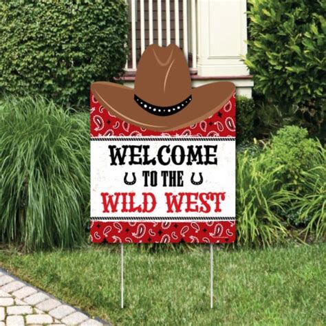 Big Dot of Happiness Western Hoedown - Party Decor - Wild West Cowboy Party Welcome Yard Sign, 1 ...