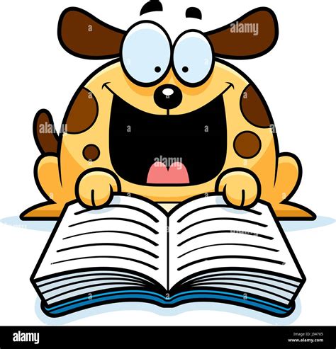 A cartoon illustration of a dog reading a book Stock Vector Image & Art - Alamy