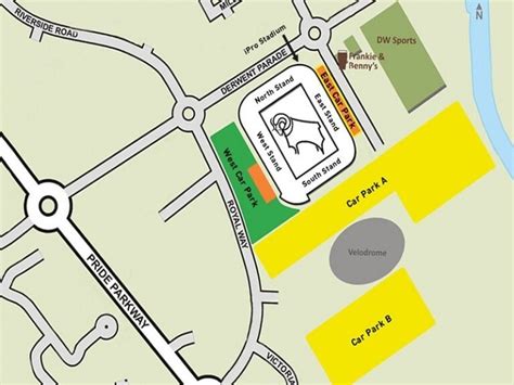 Pride Park Stadium Seating Map, Ticket Price and Booking, Parking Map