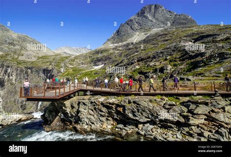 Trollstigen, viewpoint, waterfall, Innfjords, Møre og Romsdal, Norway ...