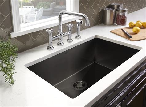 Top mount black stainless steel sink - bonmine