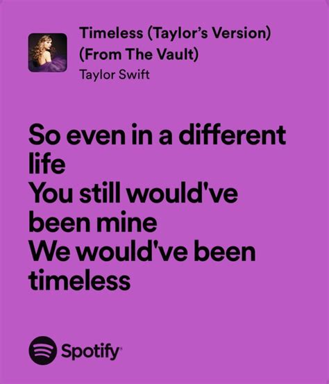 Timeless Taylor Swift Song Lyrics