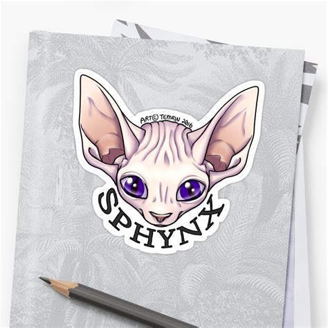 "Sphynx Cat - Pink" Sticker by Temrin | Redbubble