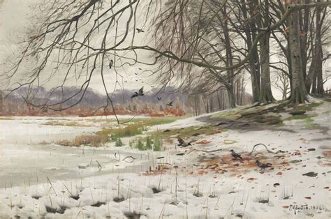 Peder Mork Monsted (Danish, 1859-1941) | Snowy Landscape | 19th Century ...