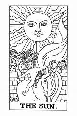Tarot Coloring Cards Pages sketch template