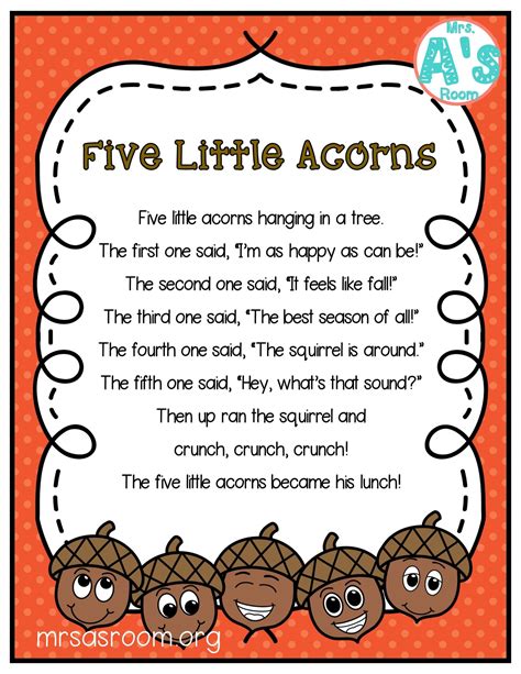 Fall Poems for Preschool | Mrs. A's Room | Fall preschool activities ...