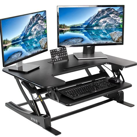 VIVO Steel Desk Monitor Laptop Riser Stand w/ Storage Drawer and 3 USB ...