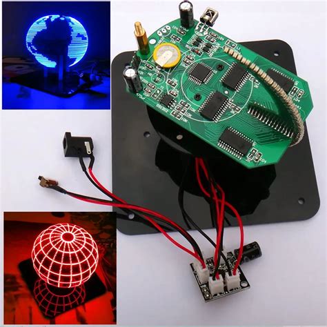 Spherical rotary LED kit 56 rotating clock scattered light POV DIY electronic welding kits ...