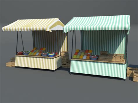 market stalls 3d model